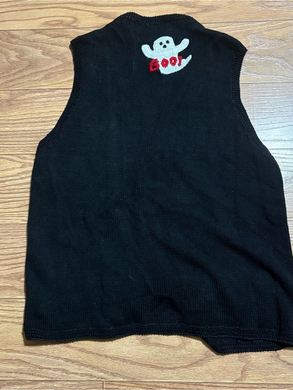 Vintage 90s Eagle’s Eye Knit Halloween Fall Sweater Vest Women’s Large Teacher - Picture 12 of 13